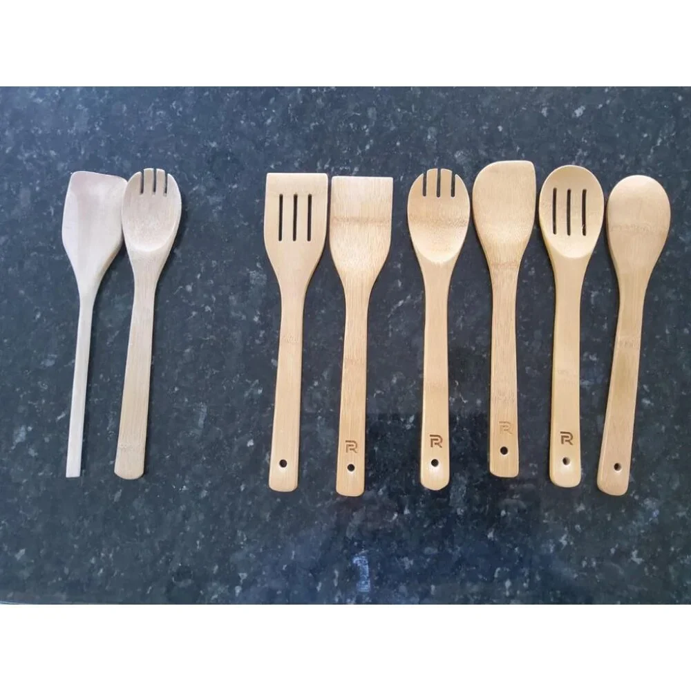 6-Piece Wooden Spoons Apartment Essentials Wood Spatula Spoon Nonstick Kitchen